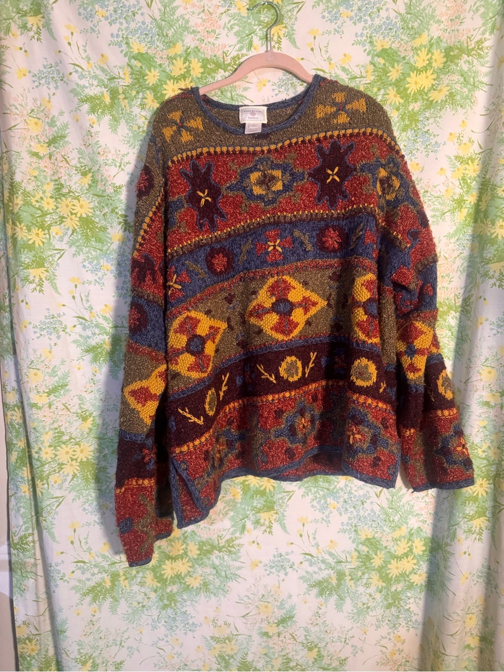 Vintage Susan Bristol chunky funky patterned sweater